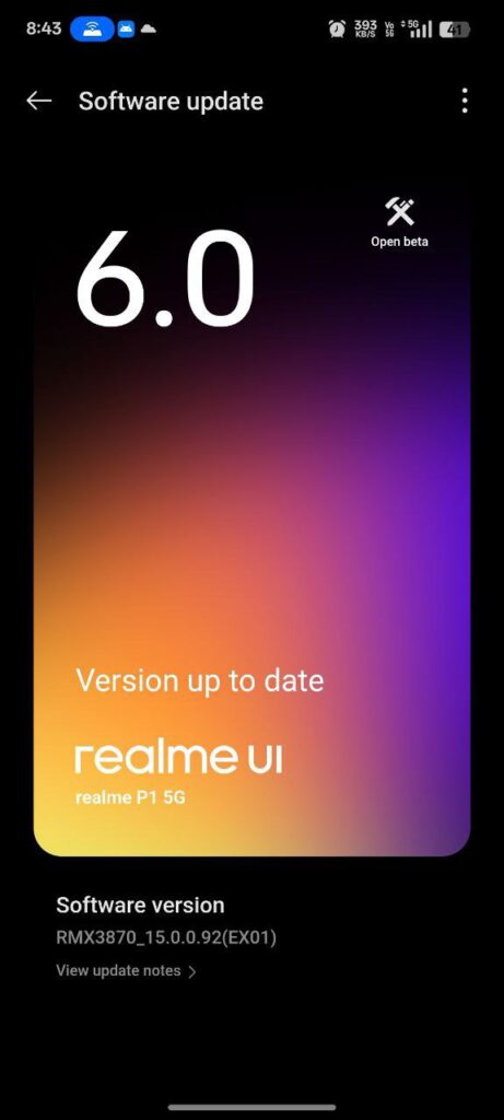 Realme P1 Pro 5G Realme UI 6.0 Update for Indian users