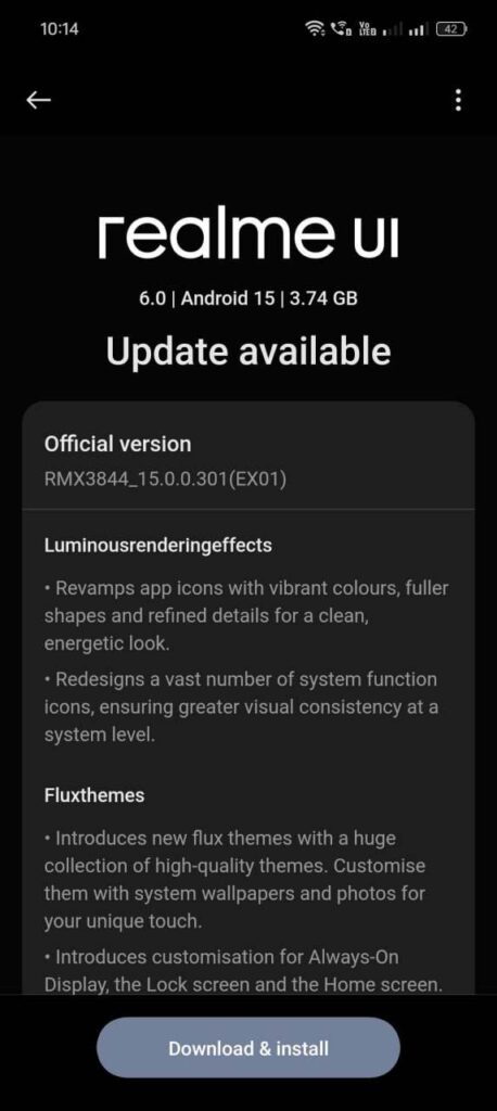 Realme P1 Pro 5G Realme UI 6.0 Update for Indian users